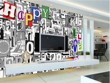 Custom vintage wallpaper, the letter of the mural for the living room bedroom TV background wall waterproof papel de parede 2024 - buy cheap
