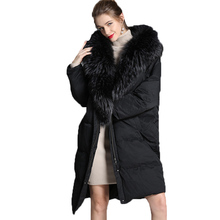 Real Raccoon Hair Collar Winter Coat Female European Plus Size White Duck Down Jacket Women Long Thickened Bread Clothes A621 2024 - buy cheap
