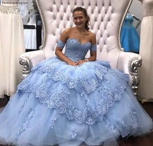 Длинные платья Quinceanera с милым сердечком, праздничные платья из тюля с аппликацией для девочек 16 лет, праздничные платья большого размера, 2019 2024 - купить недорого