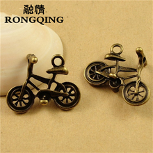 RONGQING 100pcs/lot 11*21MM Physical Education Bicycle Charms Lot Bronze Metal Charms for Crafts 2024 - buy cheap