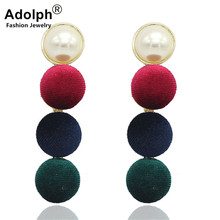 ADOLPH Star Jewelry Simulated PealCloth Round Stud Earring Female Bohemian Cheap Tassel Earrings Accessories New Wholesale Price 2024 - buy cheap