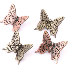 8PCS Vintage Style Butterfly Drawer Knobs Cupboard Door Handles Pulls Kids Children Furniture Knobs Zinc Alloy Hardware 42mm 2024 - buy cheap