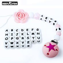 KEEP&GROW 100Pcs 12mm Silicone Letter Beads BPA Free English Alphabet Beads Baby Teether DIY Teething Necklace Baby Products 2024 - buy cheap