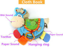Hot Sale 22cm Baby Cute Donkey Toy Infant quiet book Toy cloth teether Doll Early Development Books Learning Education BB's gift 2024 - buy cheap