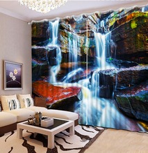 Custom any size photo custom 3d curtains Rock water landscape Beautiful Photo decorations for home 2024 - buy cheap