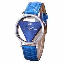 #5001Mens Womens Unique Hollowed-out Triangular Dial Black Fashion Watch reloj mujer New Arrival Freeshipping Hot Sales 2024 - buy cheap