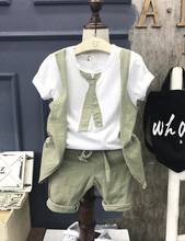 Новый, летний костюм для мальчиков, Детский комплект с футболкой и шортами; Детская рубашка с короткими рукавами комплект одежды для мальчиков детская одежда для мальчиков очень удобное постельное белье костюм 2024 - купить недорого