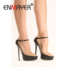 ENMAYER Thin Heels  Pointed Toe Buckle Strap  Shoes Woman  Platform Heels  Ladies Shoes Pumps Sapato Feminino  Size34-43 ZYL2602 2024 - buy cheap