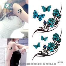 Arte corporal a prueba de agua tatuajes temporales para hombres y mujeres diseño de mariposa hermosa 3d tatuaje de brazo pequeño etiqueta al por mayor RC2303 2024 - compra barato