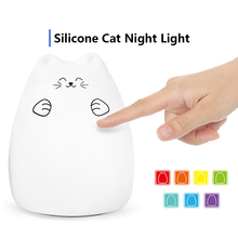 Luz noturna de gato recarregável com led, popular, em silicone, com lâmpada batidas por 12 horas, em modo de mudança de cor 2024 - compre barato