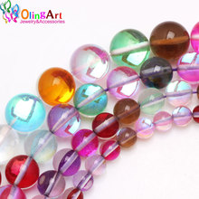 Olingart 6mm/8mm/10mm/12mm Crystal colorful artificial fluorescent stone Beads DIY Necklace/bracelet/earrings Jewelry Making 2024 - buy cheap