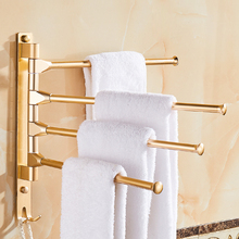 European Space Aluminium Towel Rack 4/3/2 Arms Towel Hanging with Hooks Wall Hanging Movable Towel Bars Bathroom Products 2024 - buy cheap