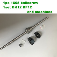 Juego de tornillos de bola CNC de 16MM, husillo de bolas SFU1605 200 ~ 600mm, extremo mecanizado + RM1605, soporte de bolas BK12 BF12 2024 - compra barato