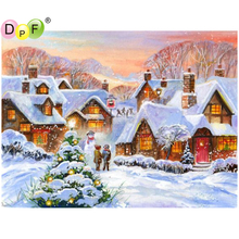 DPF DIY snowtown 5D diamond painting cross stitch home decor wall painting diamond embroidery crafts diamond mosaic full square 2024 - buy cheap