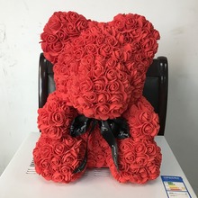 33 см пенопластовый медведь, розовый медведь, искусственный цветок медведь, мыло цветок медведь Рождество День Святого Валентина подарок, украшение дома 2024 - купить недорого