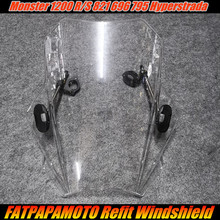 Manillar Universal para motocicleta, accesorio para DUCATI Monster 1200 R S 821 696 795 Hyperstrada, 22 26 28MM, parabrisas 2024 - compra barato