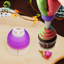 Adaptador de bico de creme para confeitaria, acoplador de três cores para confeitaria, bicos de adaptador, 3 cores, acopladores, ferramentas de decoração de bolo 2024 - compre barato