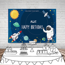 Astronaut themed party backdrop for boys space ship birthday Decor sweet cake table dessert background photocall studio props 2024 - buy cheap