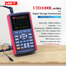 Osciloscópios de armazenamento digital handheld UNI-T utd1025dl taxa de amostragem 250 ms/s largura de banda 25 mhz ac dc voltímetro amperímetro multímetro 2024 - compre barato