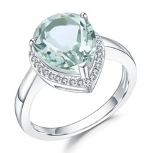 Женское кольцо с каплей GEM'S BALLET, обручальное кольцо из серебра 925 пробы с зеленым аметистом, ювелирные украшения 2024 - купить недорого