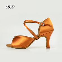 BD 2328 Dance Shoes Ballroom Women Latin shoes Dancing Shoe GIRL WOMAN Imported Satin Diamond Buckle Shiny Thin Heels 7.5 CM 2024 - buy cheap