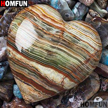 HOMFUN-pintura de diamante 5D DIY "Piedra en forma de corazón", cuadrados o redondos de imitación bordado de diamantes, estilo punto de cruz 5D A00747 2024 - compra barato