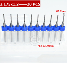 3.175 milímetros (1/8 '') * 1.2 milímetros-20 peças, CNC metal duro fresa PCB, micro Placa PCB End mill, CNC broca do milho, remoção de cavacos Suave 2024 - compre barato