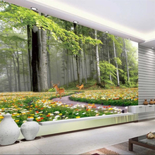 Beibehang-papel tapiz de pared personalizado, pintura decorativa 3D de bosque natural, Fondo de pared, decoración para sala de estar, papel tapiz 2024 - compra barato