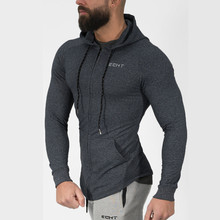 Sudadera con capucha informal para hombre, chaqueta con cremallera, abrigo ajustado, Tops para gimnasio, ropa deportiva para correr, chándales de entrenamiento 2024 - compra barato