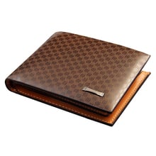 New Fashion Short Designer Plaid Pattern Men's Leather Wallets Man Purse Credit Card Holder For Male 2024 - buy cheap