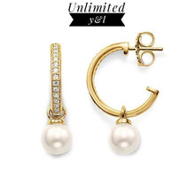 Gold Color Pearl Hinged Creole Hoop Earrings Round Earrings Silver White Zirconia Fashion Good Jewelry for Women 2018 New 2024 - buy cheap