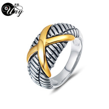 Ювелирные изделия UNY для женщин, кольца с золотым крестом, дизайнерское вдохновляющее кольцо, модные женские винтажные обручальные кольца с любовью, кольца на Рождество, подарок на день Святого Валентина 2024 - купить недорого