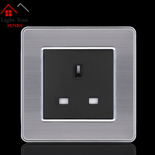 European Wall Socket Outlet 86 Type UK EU Standard Wall Charger Adapter Stainless Steel Panel  Bedroom Plug Sockets 2024 - buy cheap