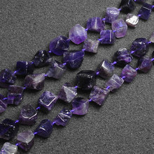 Cubo aproximado natural roxo ametistas para fazer joias, pulseiras, colar 15 '', bordado, faça você mesmo, berloque 2024 - compre barato