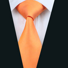 DH-266 Мужской Шелковый галстук, оранжевый однотонный галстук на шею, 100% шелк, жаккардовые галстуки для мужчин, деловые, свадебные, бесплатная доставка 2024 - купить недорого