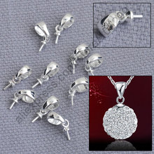 Fast Shipping 200PCS Jewellery Sets Findings Genuine Pure 925 Sterling Silver Cup Cap Bail Connector For Pendant 2024 - buy cheap