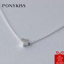 PONYKISS-collar con colgante de corazón para mujer, romántico, Plata de Ley 100% 925 sólida, cadena, joyería fina, regalo de fiesta de aniversario 2024 - compra barato