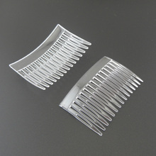 20PCS 4.6cm*6.9cm 15teeth Clear Plain Plastic Hair Comb for diy hair accessories,Transparent White side combs 2024 - buy cheap