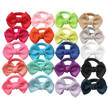 20pcs/lot Bow Elastic Cotton Stretch Hair Ties Bands Rope Mini Hair Holders Kids' Headband 2024 - buy cheap