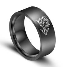 Мужское кольцо ERLUER, кольцо из титана и стали со льдом волком, ювелирное изделие в европейском стиле, синий, черный, золотой, серебряный цвет 2024 - купить недорого