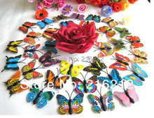 HOT Home Decoration Artificial 3D Butterfly Fridge Magnet Sticker Refrigerator Magnets wholesale 2024 - buy cheap