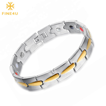 FINE4U B071 Men's Health Bracelets & Bangles Magnetic H Power 316L Stainless Steel Charm Bracelet Jewelry For Man 2024 - buy cheap