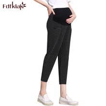 Fdfklak Fashion Women Pregnant Clothes Striped Maternity Pants Spring Summer Pregnancy Pants Turnip Pant roupas femininas 2024 - buy cheap