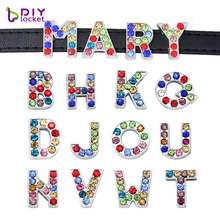 Abalorios de eslabones variados de 8MM con letras deslizantes "A-Z" (10 unids/lote), dijes deslizantes compatibles con pulsera y brazalete DIY LSSL015 2024 - compra barato