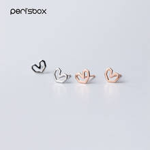 Женские серьги-гвоздики Peri'sBox из серебра 925 пробы с маленьким сердцем 2024 - купить недорого