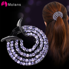 Molans-garras de cabelo de cristal femininas, acessórios para o cabelo, garras de cabelo, grampo de cor sólida ou floral, com nó de pássaros 2024 - compre barato