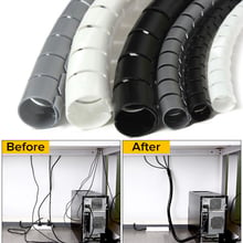 1PC 1.5/2/3/5m Flexible Spiral Cable Organizer Storage Pipe Cord Protector Management Cable Winder Desk Tidy Cable Accessory 2024 - buy cheap