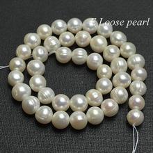 Perlas redondas de agua dulce de patata, perlas sueltas de Color blanco recién llegado, joyería de perlas naturales de 8,5-9,5mm, joyería artesanal 2024 - compra barato