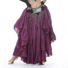 12 Colors Gypsy Dance Performance Women Gypsy Dance Full Circle Linen Skirt Women 90cm Belly Dance Tribal Skirts 360 Degrees 2024 - buy cheap