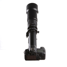 Adaptador para câmera canon e nikon, zoom manual da lente f/8-16 650mm com zoom + t2 2024 - compre barato